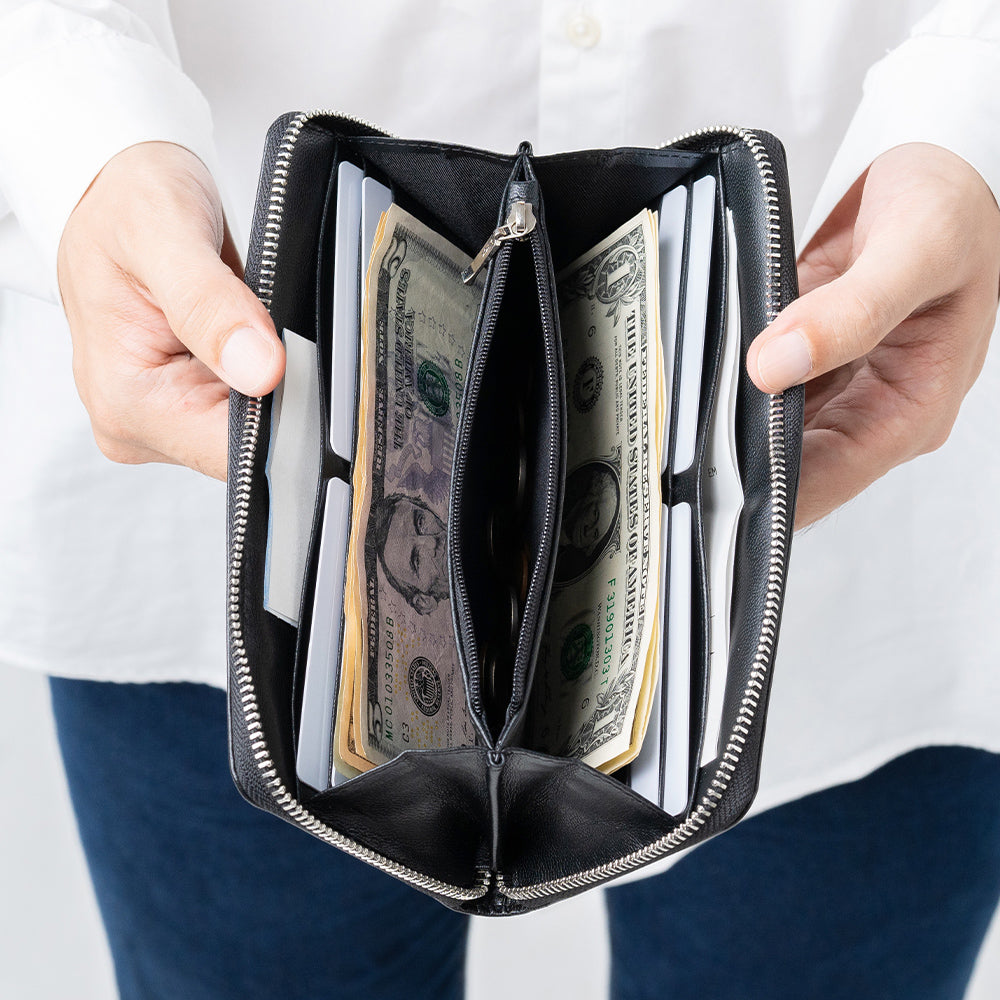 ゴートレザー YKK ラウンドファスナー 長財布