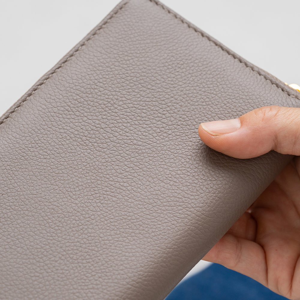 【改良版】ソフトシュリンクレザー バイカラー ラウンドファスナー 長財布