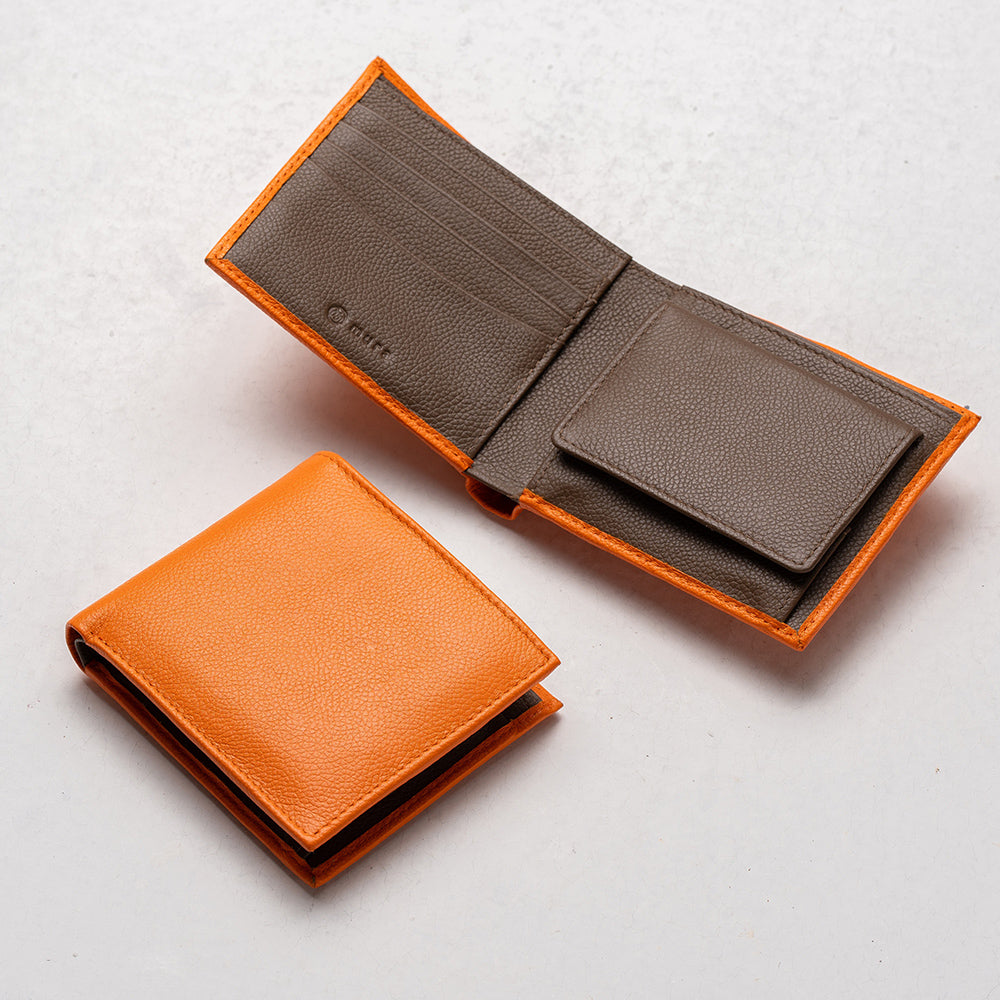 牛革 ツートンカラー 隠しポケット付 スリム 二つ折り財布 – ＭＵＲＡ-ムラ