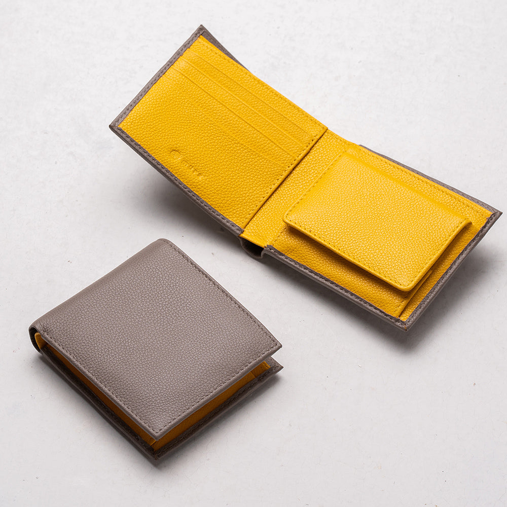 牛革 ツートンカラー 隠しポケット付 スリム 二つ折り財布 – ＭＵＲＡ-ムラ