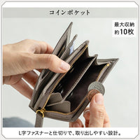 牛革 シュリンクレザー ゴールドファスナー ボタン閉じ 二つ折り財布