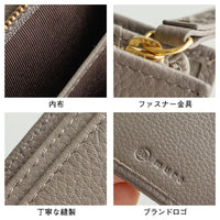牛革 シュリンクレザー ゴールドファスナー ボタン閉じ 二つ折り財布