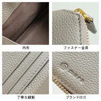 牛革 シュリンクレザー YKKラウンドファスナー ボックス型小銭入れ 二つ折り財布