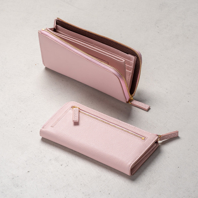 牛革 シュリンクレザー スキミング防止 YKK L字ファスナー長財布