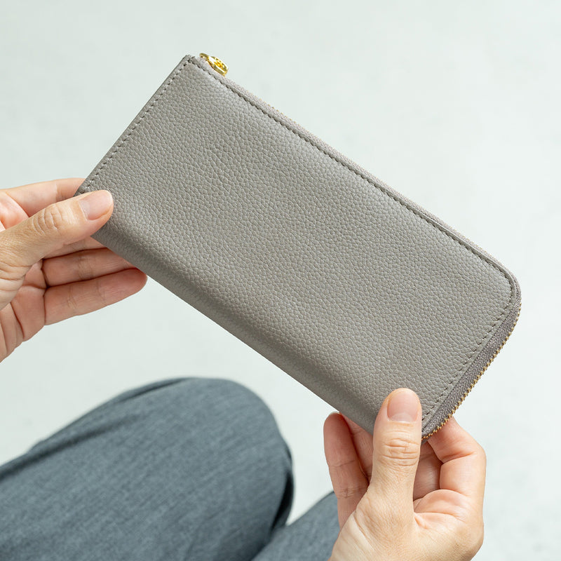 牛革 シュリンクレザー スキミング防止 YKK L字ファスナー長財布