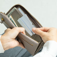 牛革 シュリンクレザー スキミング防止 YKK L字ファスナー長財布