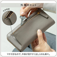 牛革 シュリンクレザー スキミング防止 YKK L字ファスナー長財布
