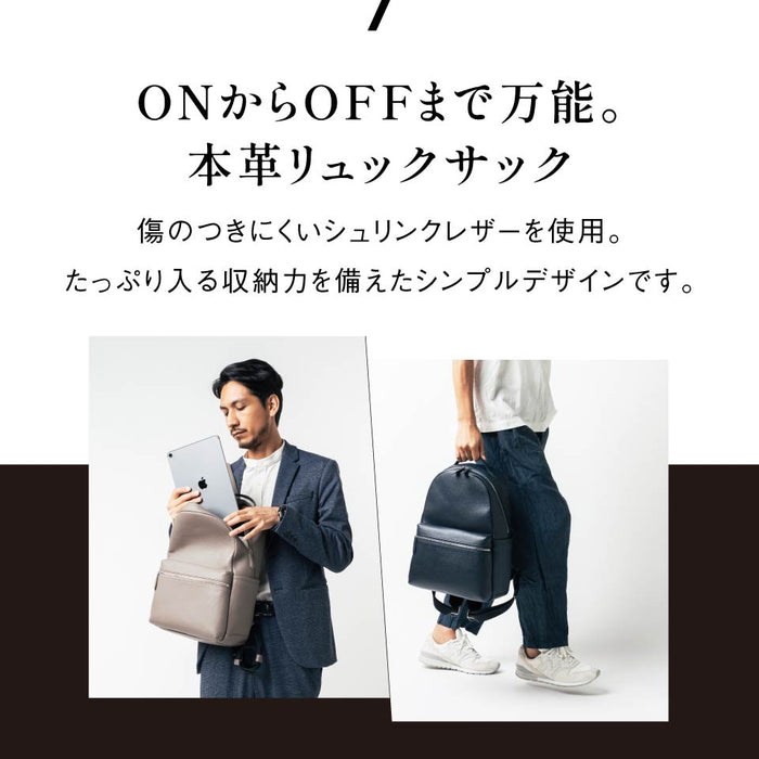 シュリンクレザー ダブルジッパー バックパック 牛本革リュック