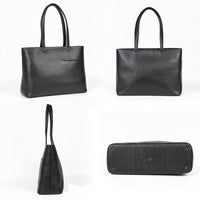 シュリンクレザー シンプル スマホポケット付き本革トートバッグ