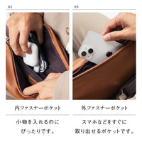 牛革シュリンクレザー YKKファスナー ボディバッグ ウエストポーチ