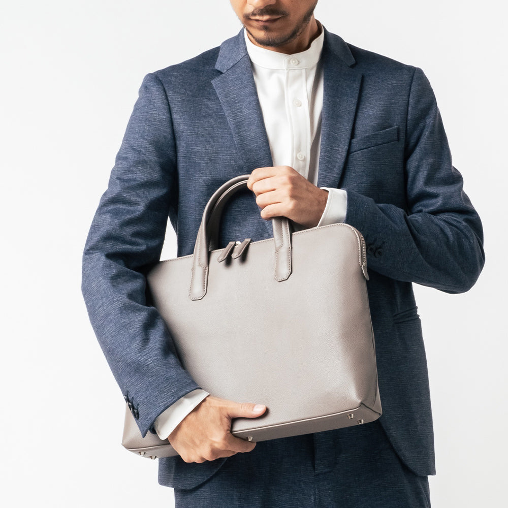 薄型 ダブルジッパー YKKファスナー 牛革 ビジネス ブリーフケース