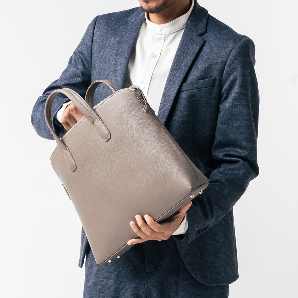 薄型 ダブルジッパー YKKファスナー 牛革 ビジネス ブリーフケース