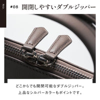 薄型 ダブルジッパー YKKファスナー 牛革 ビジネス ブリーフケース