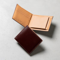 牛革 スキミング防止機能 ボックス型小銭入れ 二つ折り財布