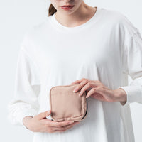 サスティナブル R-PET 撥水抗菌 中身が一目でわかる スクエア メイク ミニ 化粧ポーチ