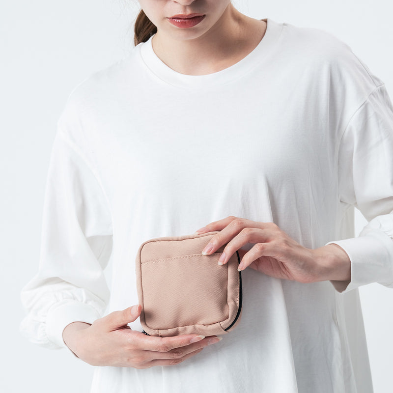 サスティナブル R-PET 撥水抗菌 中身が一目でわかる スクエア メイク ミニ 化粧ポーチ