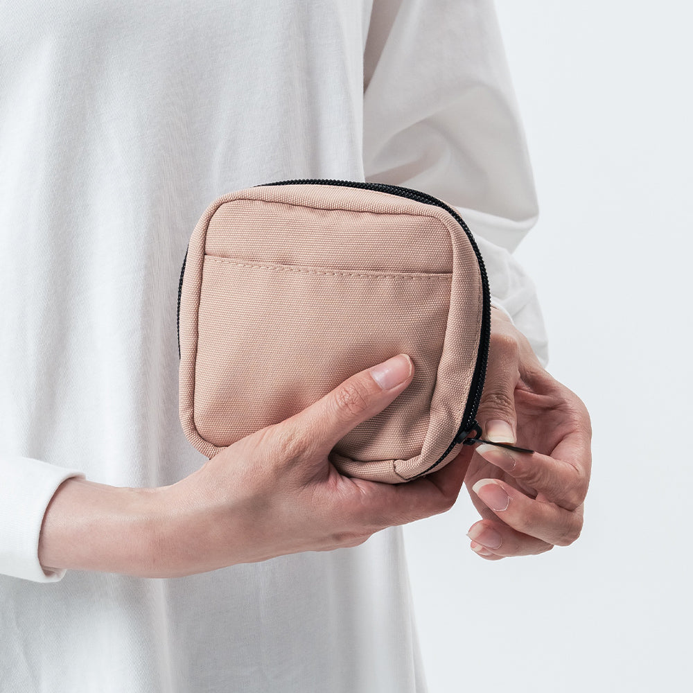 サスティナブル R-PET 撥水抗菌 中身が一目でわかる スクエア メイク ミニ 化粧ポーチ