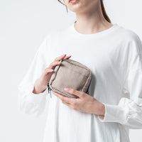 サスティナブル R-PET 撥水抗菌 中身が一目でわかる スクエア メイク ミニ 化粧ポーチ