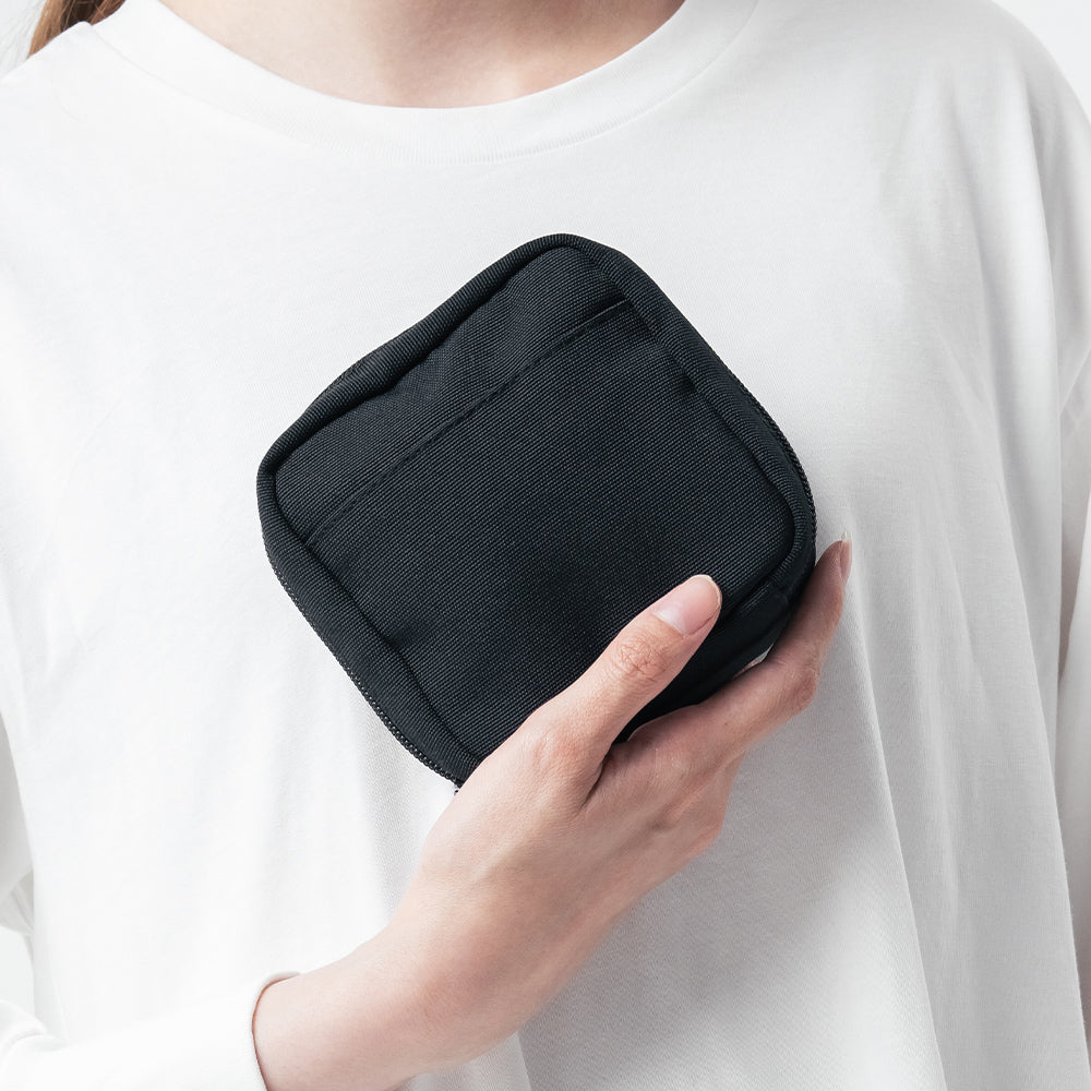 サスティナブル R-PET 撥水抗菌 中身が一目でわかる スクエア メイク ミニ 化粧ポーチ