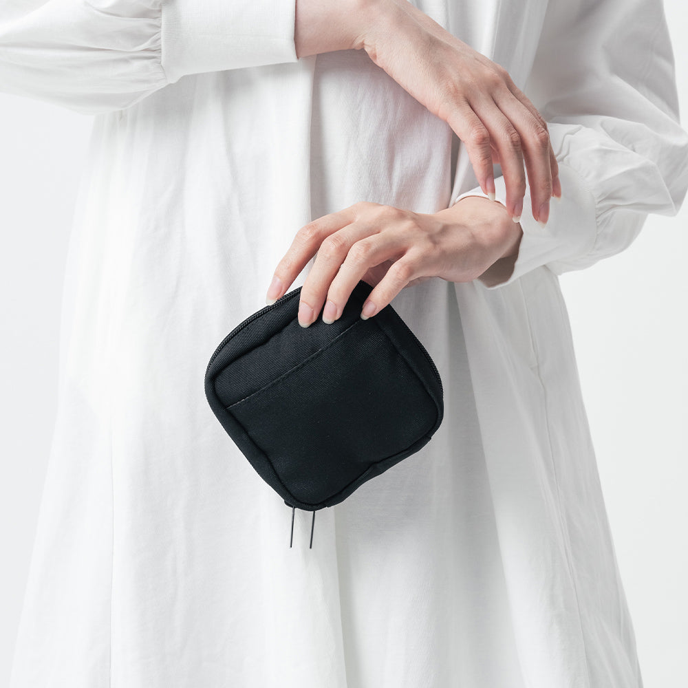 サスティナブル R-PET 撥水抗菌 中身が一目でわかる スクエア メイク ミニ 化粧ポーチ