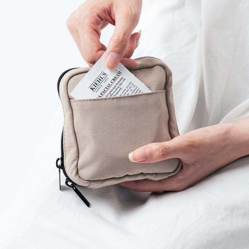 サスティナブル R-PET 撥水抗菌 中身が一目でわかる スクエア メイク ミニ 化粧ポーチ