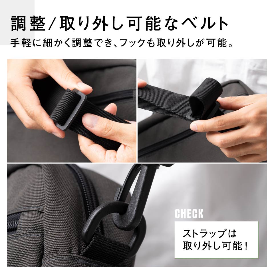 サスティナブル R-PET 撥水抗菌 7ポケット 大容量 スクエア ショルダーバッグ