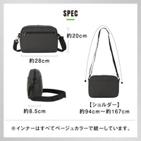 サスティナブル R-PET 撥水抗菌 7ポケット 大容量 スクエア ショルダーバッグ