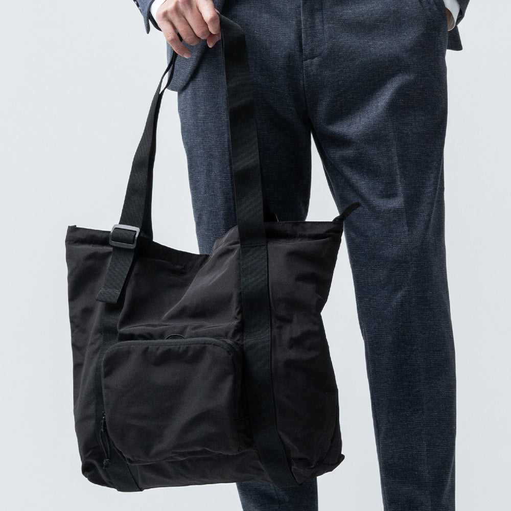 形状記憶ポリエステル使用 撥水 軽量 大容量 折りたたみ トートバッグ