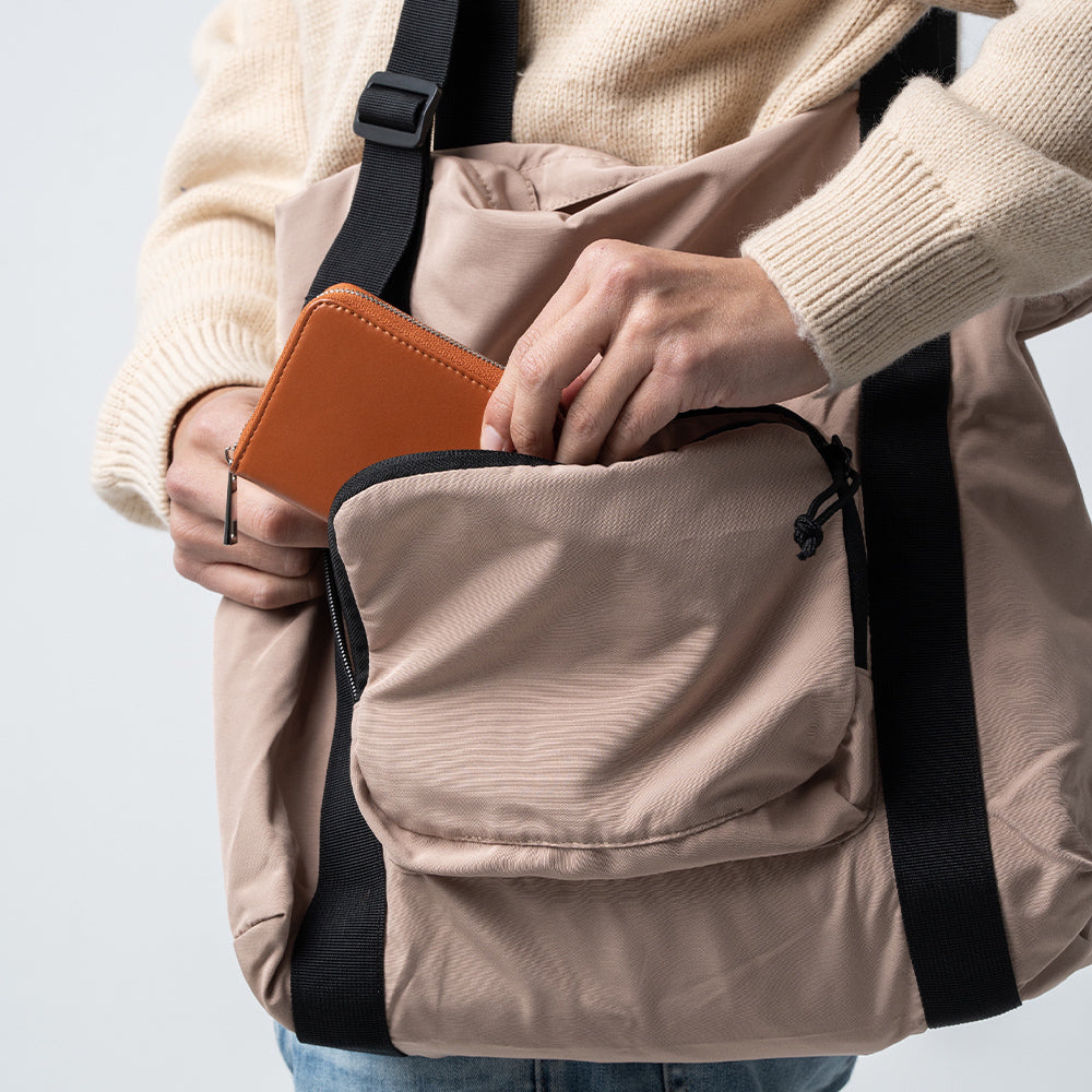 形状記憶ポリエステル使用 撥水 軽量 大容量 折りたたみ トートバッグ