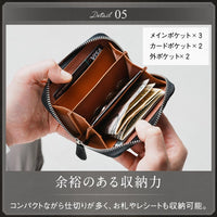 ラウンドファスナー コードバン調/カーボン レザー コインケース