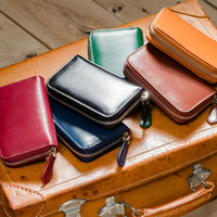 ラウンドファスナー コードバン調/カーボン レザー コインケース