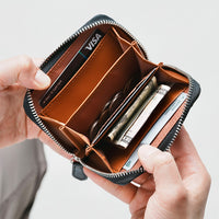 ラウンドファスナー コードバン調/カーボン レザー コインケース