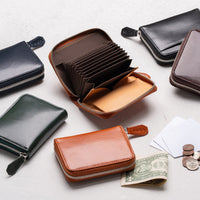 イタリアン/フルグレイン じゃばら式 スキミング防止 コンパクトミニ財布