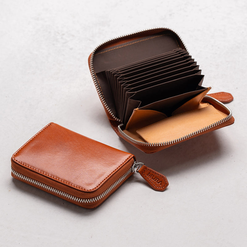 イタリアン/フルグレイン じゃばら式 スキミング防止 コンパクトミニ財布