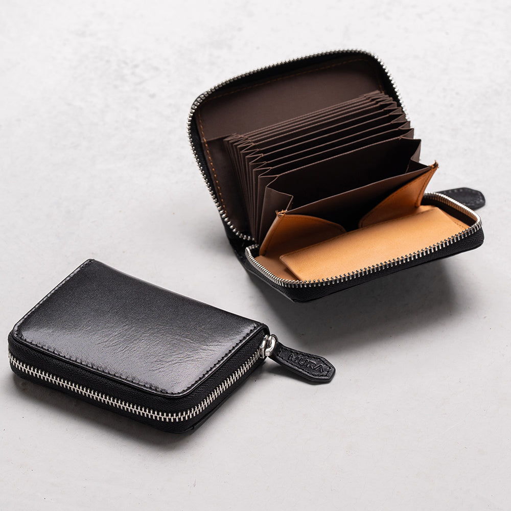 イタリアン/フルグレイン じゃばら式 スキミング防止 コンパクトミニ財布