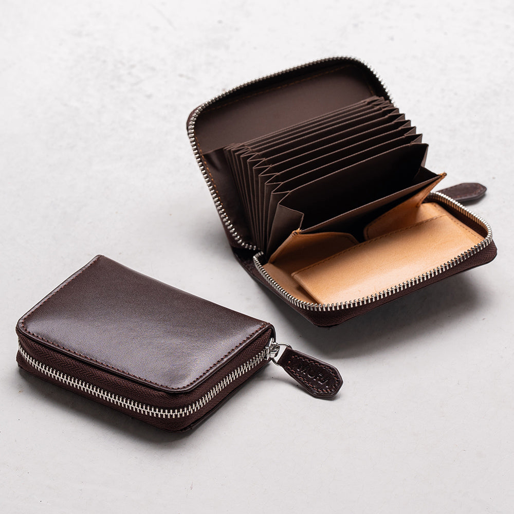 イタリアン/フルグレイン じゃばら式 スキミング防止 コンパクトミニ財布