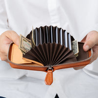 イタリアン/フルグレイン じゃばら式 スキミング防止 コンパクトミニ財布