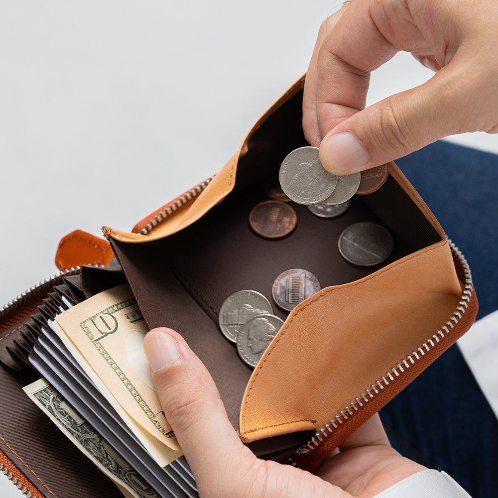 イタリアン/フルグレイン じゃばら式 スキミング防止 コンパクトミニ財布