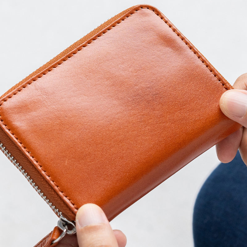 イタリアン/フルグレイン じゃばら式 スキミング防止 コンパクトミニ財布