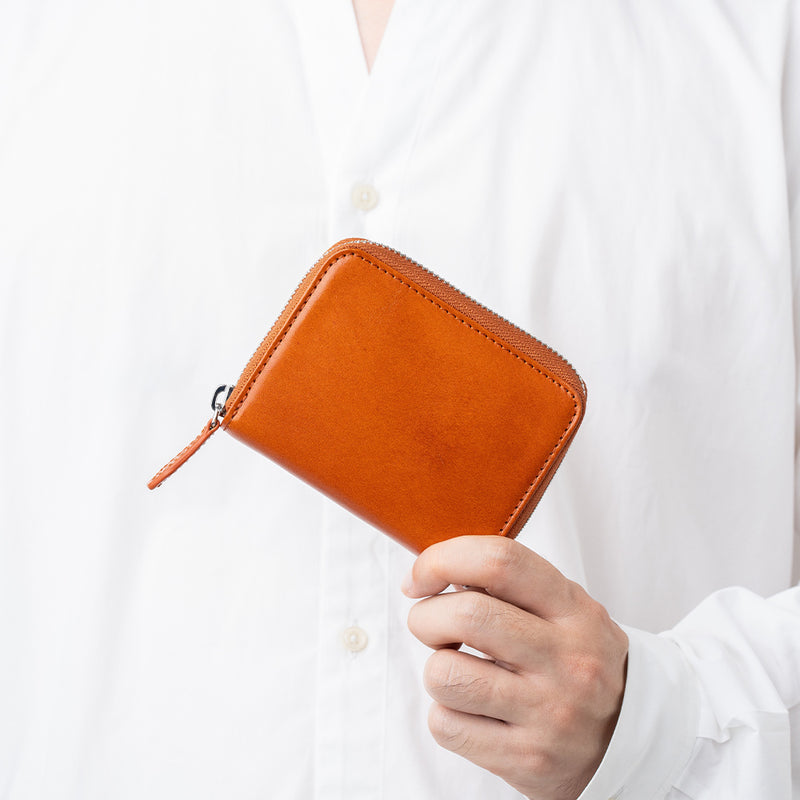 イタリアン/フルグレイン じゃばら式 スキミング防止 コンパクトミニ財布