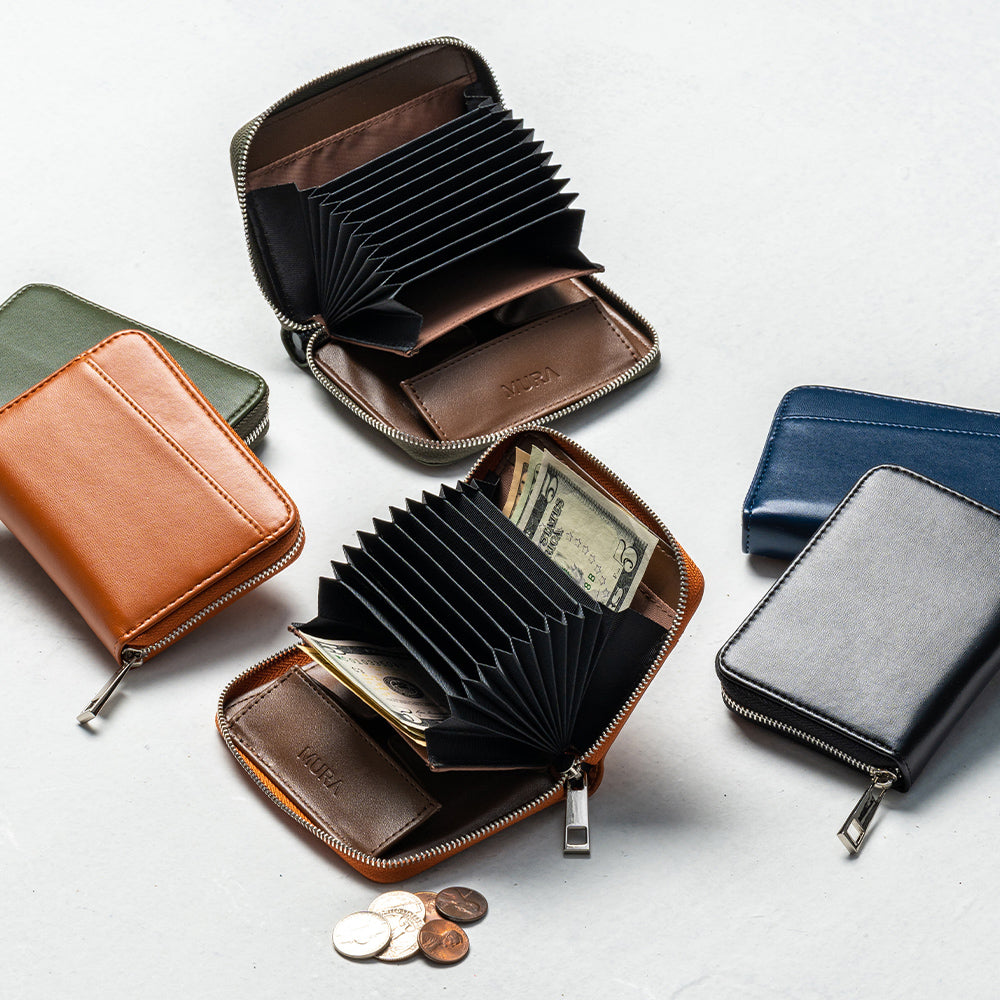 じゃばら式 ヴィーガンレザー スキミング防止 コンパクトミニ財布