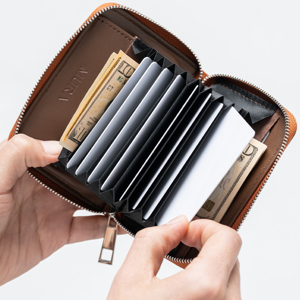 じゃばら式 ヴィーガンレザー スキミング防止 コンパクトミニ財布