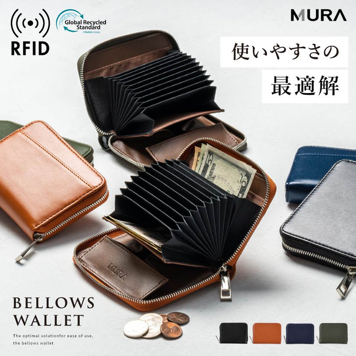 リサイクルPU(合成皮革) スキミング防止 コンパクトミニ財布