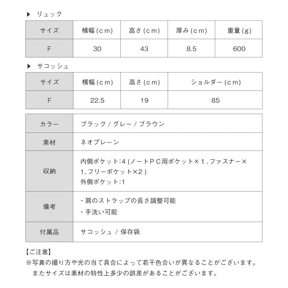 ネオプレン サコッシュ付き ユニセックス リュック POTTY