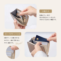 シュリンクレザー シボ革 L字ファスナー コンパクト ミニ財布