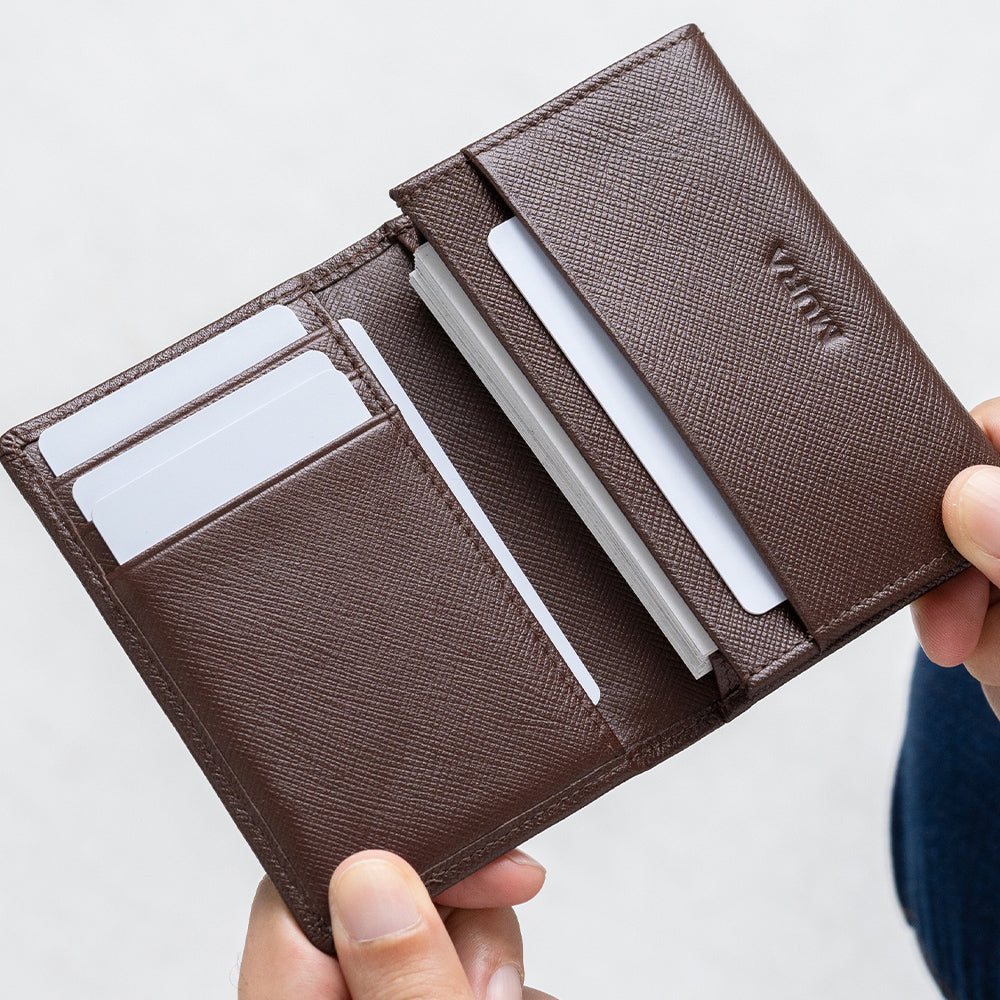 サフィアーノレザー 大容量 スリム名刺入れ