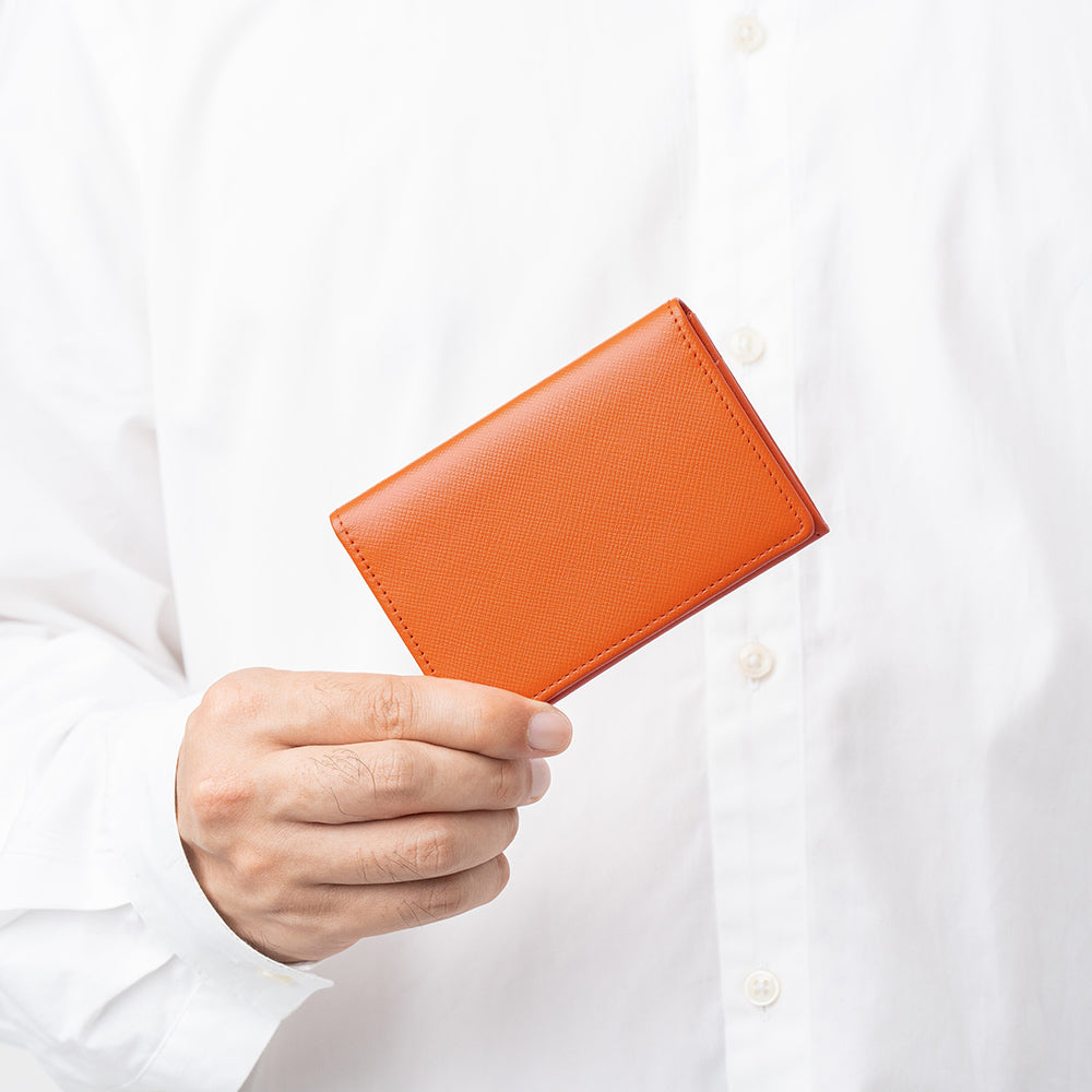 サフィアーノレザー 大容量 スリム名刺入れ