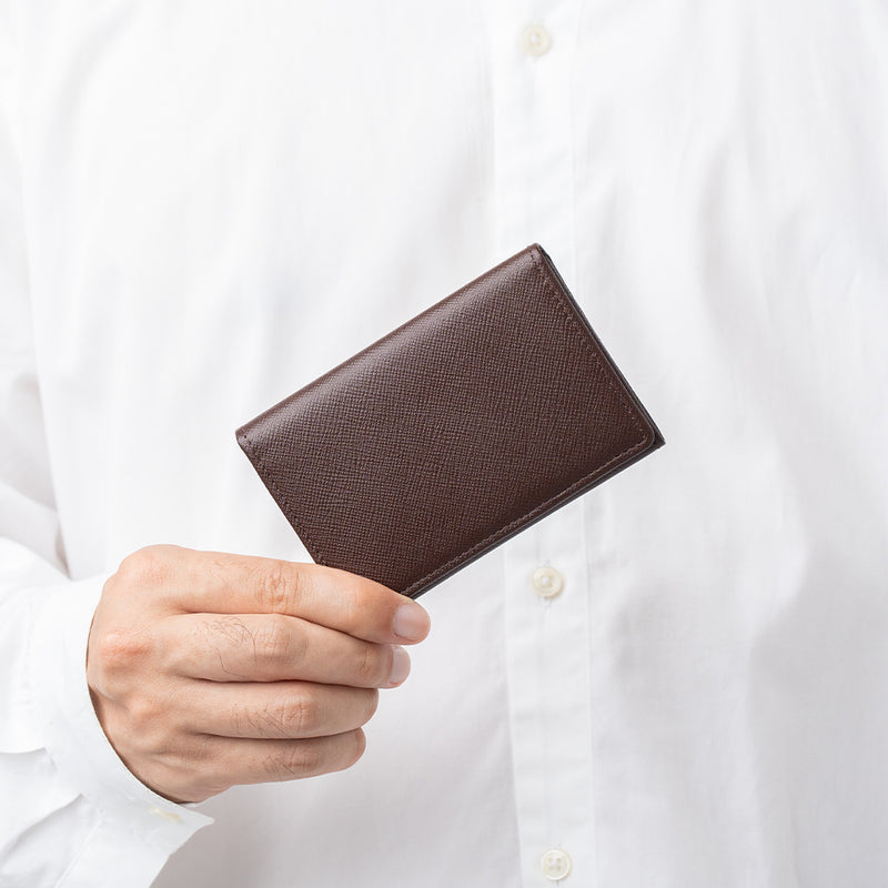 サフィアーノレザー 大容量 スリム名刺入れ