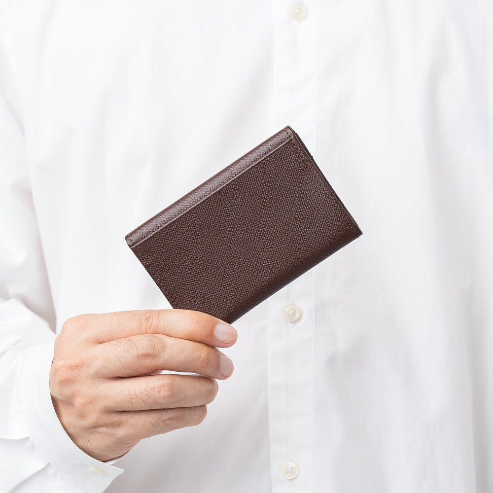 サフィアーノレザー 大容量 スリム名刺入れ