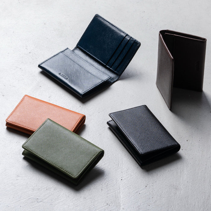 サフィアーノレザー 大容量 スリム名刺入れ